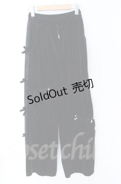 画像1: Jamie エーエヌケー / リボンベロアパンツ M クロ O-25-11-24-059-LO-PA-OW-ZT282