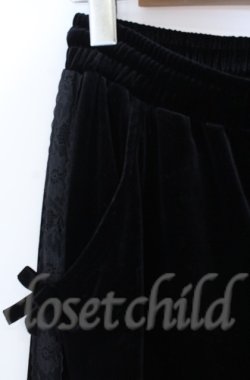 画像2: Jamie エーエヌケー / リボンベロアパンツ M クロ O-25-11-24-059-LO-PA-OW-OS