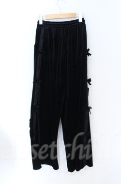 画像4: Jamie エーエヌケー / リボンベロアパンツ M クロ O-25-11-24-059-LO-PA-OW-OS