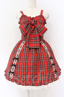 画像1: Jamie エーエヌケー / はしごリボンドーリージャンパースカート M アカ O-25-11-24-005-LO-OP-OW-OS