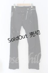 Sixh / レースフラップ付き異素材配色パンツ  ブラック O-25-11-24-061-HN-PA-OW-OS