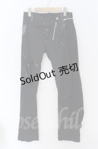 Sixh / レースフラップ付き異素材配色パンツ  ブラック O-25-11-24-061-HN-PA-OW-OS