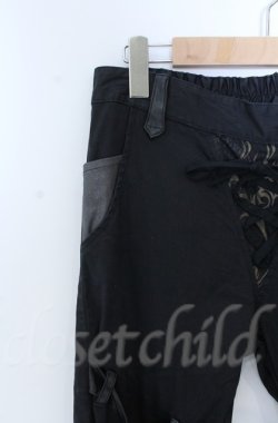 画像3: Sixh / レースフラップ付き異素材配色パンツ  ブラック O-25-11-24-061-HN-PA-OW-OS