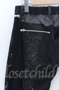 画像8: Sixh / レースフラップ付き異素材配色パンツ  ブラック O-25-11-24-061-HN-PA-OW-OS