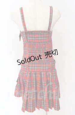 画像2: 【SALE】Jamie エーエヌケー / 裾プリーツダブルベルトジャンパースカート M アカ O-25-11-24-006-LO-OP-OW-ZT285