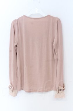 画像3: axes femme / 袖リボンはしごレースカットソー  ピンク O-25-11-24-007-AX-TO-IG-OS