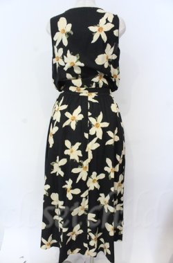 画像4: INGEBORG / くちなし柄ワンピース  クロ O-25-11-24-008-LO-OP-OW-OS