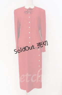 画像1: INGEBORG / ロゴリボン使いツイードセットアップ  アカ O-25-11-24-010-LO-JA-OW-OS