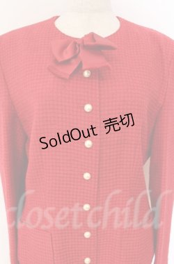 画像2: INGEBORG / ロゴリボン使いツイードセットアップ  アカ O-25-11-24-010-LO-JA-OW-OS