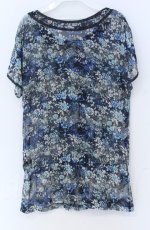 画像3: 【SALE】INGEBORG / 花柄シフォンチュニック 11号 アオ O-25-11-24-011-LO-TO-OW-ZT359 (3)