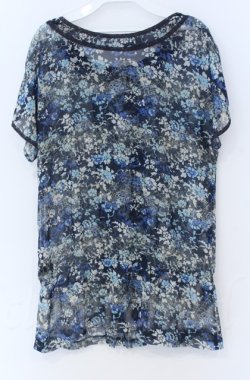 画像3: INGEBORG / 花柄シフォンチュニック 11号 アオ O-25-11-24-011-LO-TO-OW-OS
