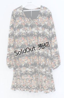 画像1: 【SALE】INGEBORG / ローンフリル使い花柄ワンピース 11号 クロ O-25-11-24-012-LO-OP-OW-ZT367