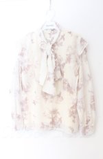 画像1: 【SALE】An MILLE / Flowerパネルフリルブラウス  アイボリー O-25-11-24-020-EL-BL-OW-ZT524 (1)