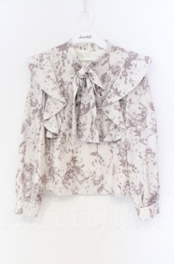 画像1: An MILLE / 花柄フリルボウタイブラウス  ベージュ O-25-11-24-021-EL-BL-OW-OS