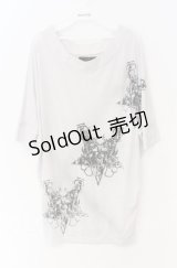 NAOTO SEVEN / 五芒星ptカットソー  ホワイト×ブラック O-25-11-24-023-HN-TO-OW-OS