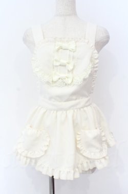 画像1: metamorphose / フリルリボンエプロン  アイボリー O-25-11-24-003-ME-PA-IG-OS