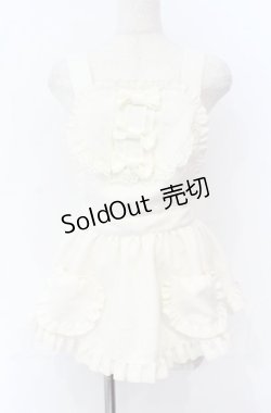 画像1: metamorphose / フリルリボンエプロン  アイボリー O-25-11-24-003-ME-PA-IG-OS