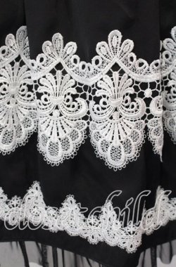 画像2: abilletage / nobleレースミディアムスカート  ブラック×ホワイト O-25-11-27-022-GO-SK-OW-OS