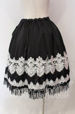 画像4: abilletage / nobleレースミディアムスカート  ブラック×ホワイト O-25-11-27-022-GO-SK-OW-OS