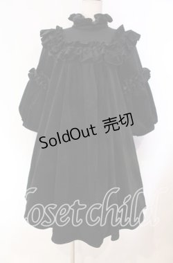 画像1: Na+H / inherit 別珍ワンピース  ブラック O-25-11-27-023-PU-OP-IG-OS