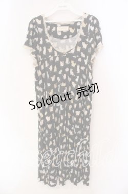 画像1: Franche Lippee / ねこ図鑑半袖ワンピース M クロ O-25-11-27-029-LO-OP-IG-ZT326