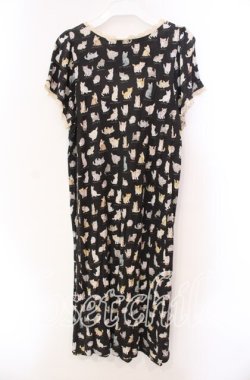 画像3: Franche Lippee / ねこ図鑑半袖ワンピース M クロ O-25-11-27-029-LO-OP-IG-OS