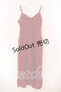 axes femme / 襟デザインキャミワンピース  アカ O-25-11-27-032-AX-OP-IG-OS