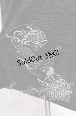 画像2: gouk / 和柄切り替えホルターネックカットソー  ブラック O-25-11-27-033-GO-TO-IG-OS