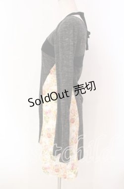 画像4: gouk / 和柄切り替えホルターネックカットソー  ブラック O-25-11-27-033-GO-TO-IG-OS