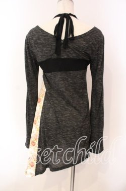 画像5: gouk / 和柄切り替えホルターネックカットソー  ブラック O-25-11-27-033-GO-TO-IG-OS