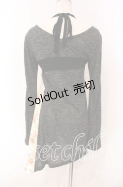 画像5: gouk / 和柄切り替えホルターネックカットソー  ブラック O-25-11-27-033-GO-TO-IG-OS