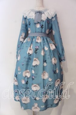 画像1: Royal Princess Alice / 毛繕い下手猫ちゃん・ねこ助コラボ・ワンピース  サックス O-25-11-27-004-LO-OP-IG-OS