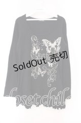 PEACE NOW / バタフライラメプリントカットワンピース M ブラック O-25-11-27-037-PU-OP-IG-OS