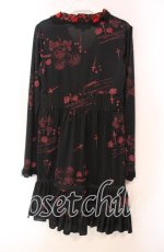 画像3: MAD / 薔薇十字架チェック切り替えワンピース M ブラック×レッド O-25-11-27-038-PU-OP-IG-OS (3)