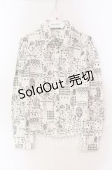 PEACE NOW / トランプ柄ブラウス  ホワイト O-25-11-27-039-PU-BL-IG-OS