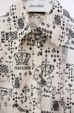 画像2: PEACE NOW / トランプ柄ブラウス  ホワイト O-25-11-27-039-PU-BL-IG-OS