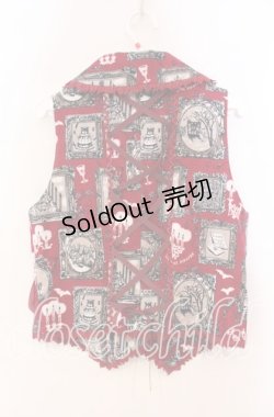 画像3: ALICE and the PIRATES / The Castle of Nightmare柄ベスト  えんじ O-25-11-27-040-PA-BL-IG-OS