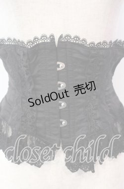 画像2: ATELIER PIERROT / Frill Short Corset コルセット  ブラック O-25-11-27-043-EL-TO-OW-OS