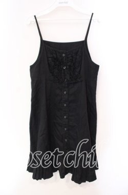 画像1: PEACE NOW / 胸元フリルキャミワンピース M ブラック O-25-11-27-044-PU-OP-OW-OS