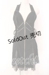 Ozz oneste / サイドレースアップホルターワンピース  ブラック O-25-11-27-045-OO-OP-OW-OS