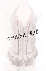 Ozz oneste / ジャガード配色ビスチェ  グレー×ピンク O-25-11-27-046-OO-TO-OW-OS