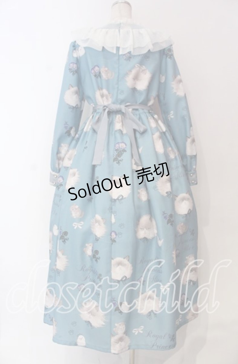 画像5: Royal Princess Alice / 毛繕い下手猫ちゃん・ねこ助コラボ・ワンピース  サックス O-25-11-27-004-LO-OP-IG-OS (5)