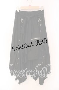 ACDC RAG / ZIPデザインアシメスカート  ブラック O-25-11-27-051-PU-SK-OW-OS