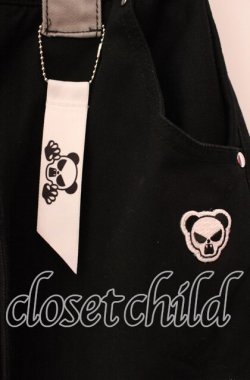 画像2: Gamchu / 背面鬼面two-shotハーフパンツ  ブラック×グレー O-25-11-27-052-PU-PA-OW-OS