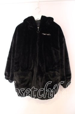 画像1: scyray / rabbit fur blouson  ブラック O-25-11-27-053-PU-JA-OW-OS