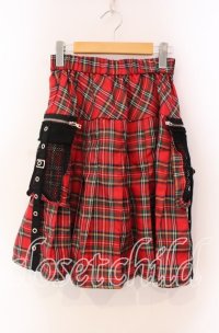 ACDC RAG / 冥闇 プリーツフレアスカート  レッド O-25-11-27-054-PU-SK-OW-OS