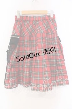画像3: ACDC RAG / 冥闇 プリーツフレアスカート  レッド O-25-11-27-054-PU-SK-OW-OS