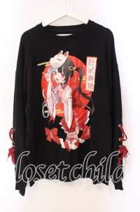 PSYCHO NATION / 寝田ルネ×PSYCHO NATION　巫女トレーナー 46 ブラック O-25-11-27-055-PU-TO-OW-ZT1217U