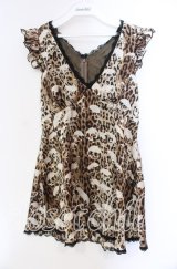 HYSTERIC GLAMOUR / レオパードスカル柄チュニック F ブラウン O-25-11-27-060-PU-TO-OW-ZT455