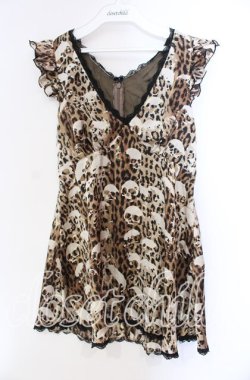 画像1: HYSTERIC GLAMOUR / レオパードスカル柄チュニック F ブラウン O-25-11-27-060-PU-TO-OW-OS